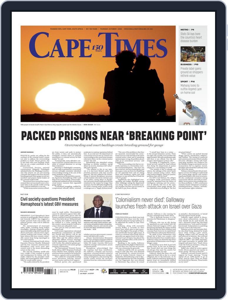 Cape Times (Digital) Subscription                    October 1st, 2026 Issue
