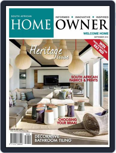 South African Home Owner September 1st, 2016 Digital Back Issue Cover