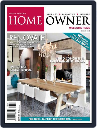 South African Home Owner February 22nd, 2016 Digital Back Issue Cover