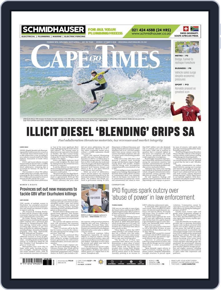 Cape Times (Digital) Subscription                    October 5th, 2026 Issue