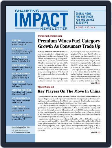Shanken's Impact Newsletter (Digital) August 1st, 2019 Issue Cover