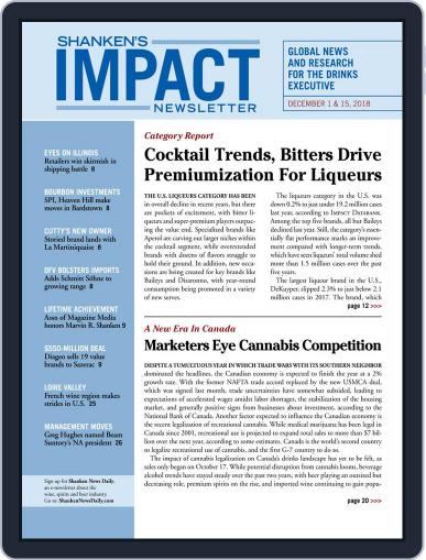 Shanken's Impact Newsletter December 1st, 2018 Digital Back Issue Cover