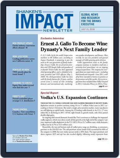 Shanken's Impact Newsletter July 15th, 2018 Digital Back Issue Cover