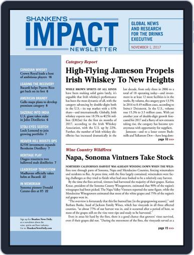 Shanken's Impact Newsletter November 1st, 2017 Digital Back Issue Cover