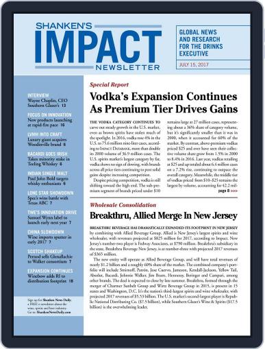 Shanken's Impact Newsletter July 15th, 2017 Digital Back Issue Cover