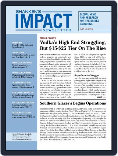 Shanken's Impact Newsletter July 25th, 2016 Digital Back Issue Cover