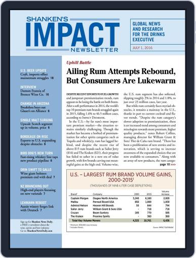 Shanken's Impact Newsletter July 10th, 2016 Digital Back Issue Cover