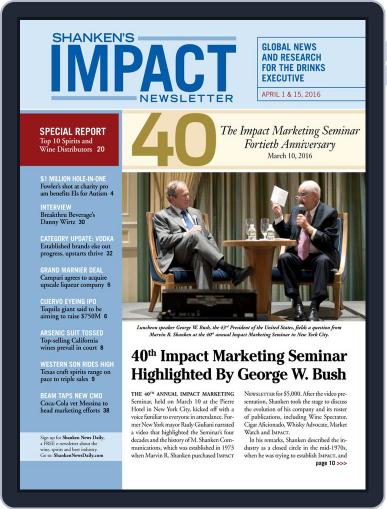 Shanken's Impact Newsletter April 22nd, 2016 Digital Back Issue Cover