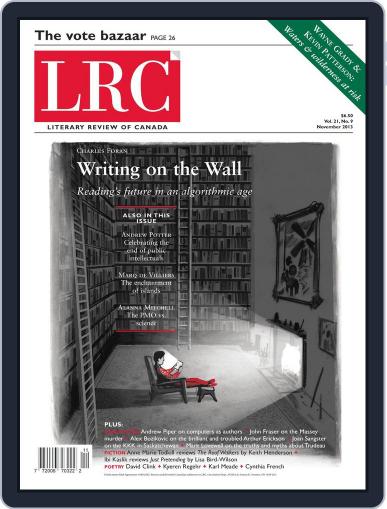Literary Review of Canada November 1st, 2013 Digital Back Issue Cover