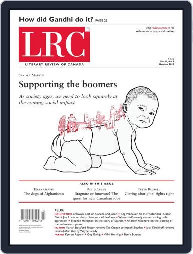 Literary Review of Canada October 1st, 2013 Digital Back Issue Cover