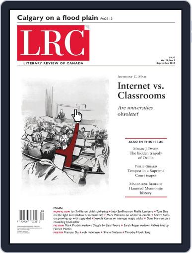 Literary Review of Canada September 1st, 2013 Digital Back Issue Cover