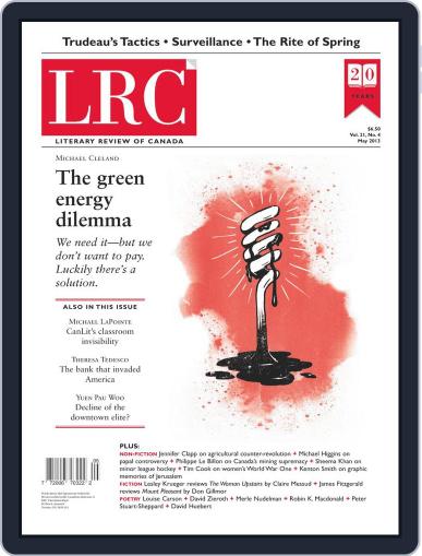 Literary Review of Canada May 1st, 2013 Digital Back Issue Cover