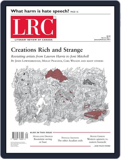 Literary Review of Canada January 1st, 2013 Digital Back Issue Cover