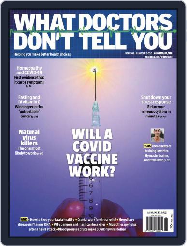 What Doctors Don't Tell You Australia/NZ August 1st, 2020 Digital Back Issue Cover