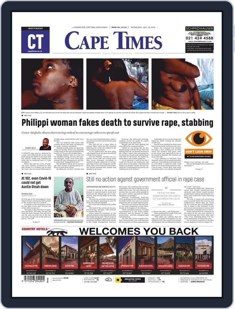 Cape Times July 29th, 2020 Digital Back Issue Cover