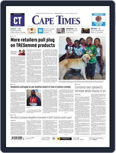 Cape Times September 11th, 2020 Digital Back Issue Cover