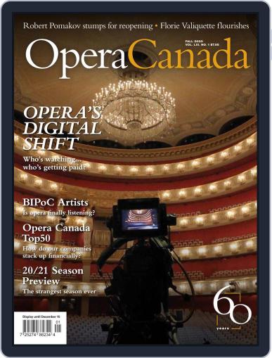 Opera Canada September 4th, 2020 Digital Back Issue Cover