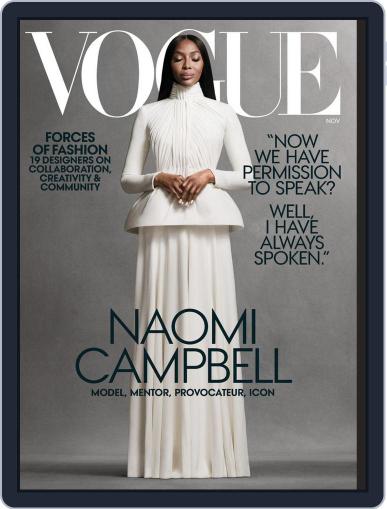 Vogue November 1st, 2020 Digital Back Issue Cover