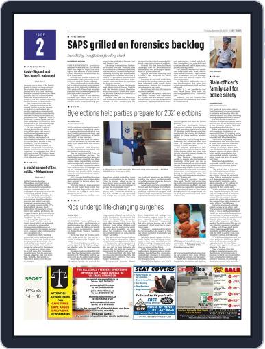 Cape Times November 12th, 2020 Digital Back Issue Cover