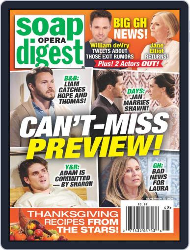 Soap Opera Digest November 30th, 2020 Digital Back Issue Cover