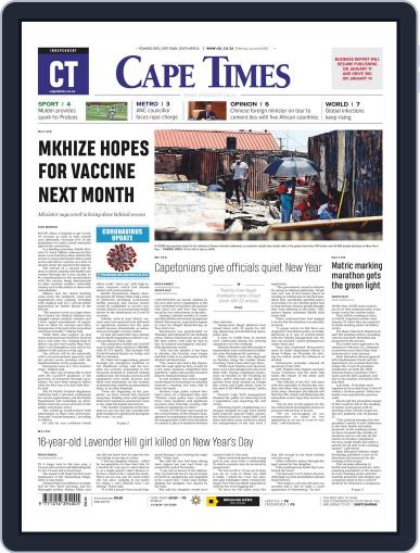 Cape Times January 4th, 2021 Digital Back Issue Cover