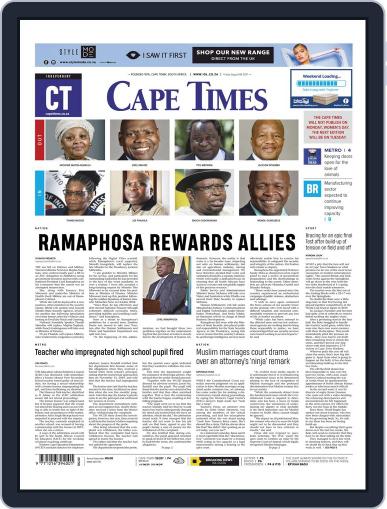 Cape Times August 6th, 2021 Digital Back Issue Cover