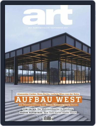 art Magazin September 1st, 2021 Digital Back Issue Cover