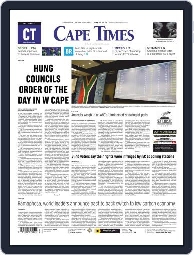 Cape Times November 3rd, 2021 Digital Back Issue Cover