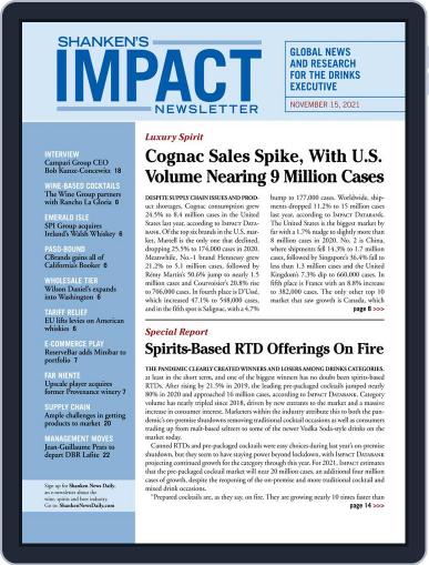 Shanken's Impact Newsletter November 15th, 2021 Digital Back Issue Cover