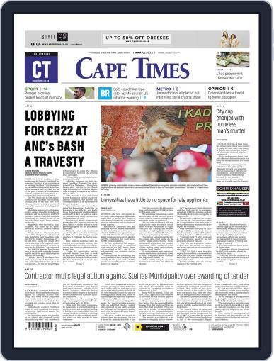 Cape Times January 11th, 2022 Digital Back Issue Cover