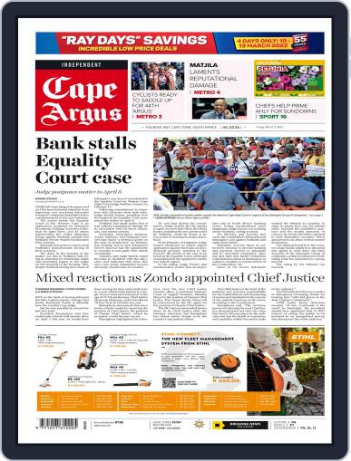 Cape Argus March 11th, 2022 Digital Back Issue Cover