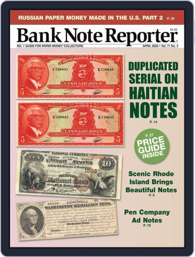 Banknote Reporter April 1st, 2022 Digital Back Issue Cover