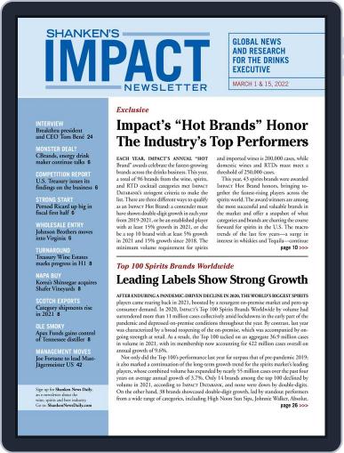 Shanken's Impact Newsletter March 1st, 2022 Digital Back Issue Cover