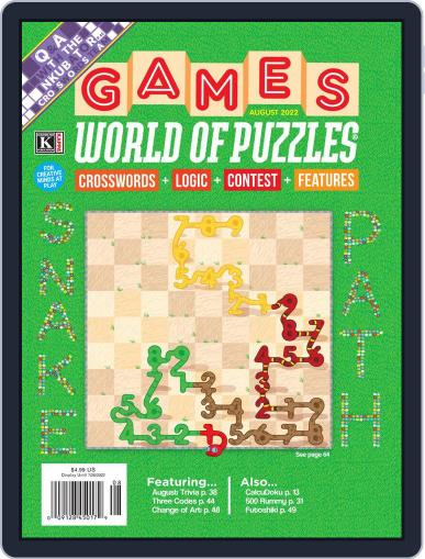 Games World of Puzzles August 1st, 2022 Digital Back Issue Cover