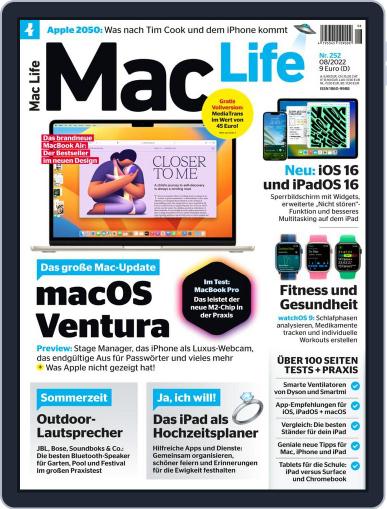 MacLife Germany August 1st, 2022 Digital Back Issue Cover
