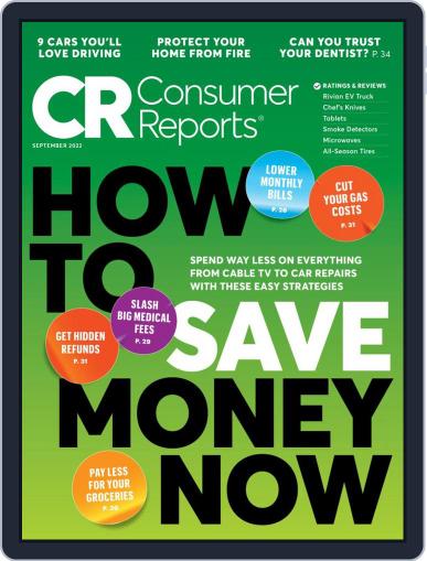 Consumer Reports September 1st, 2022 Digital Back Issue Cover