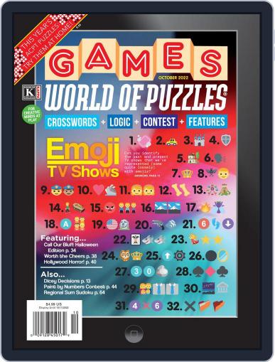 Games World of Puzzles October 1st, 2022 Digital Back Issue Cover