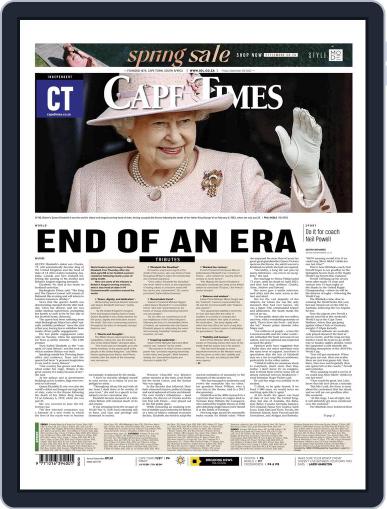 Cape Times September 9th, 2022 Digital Back Issue Cover