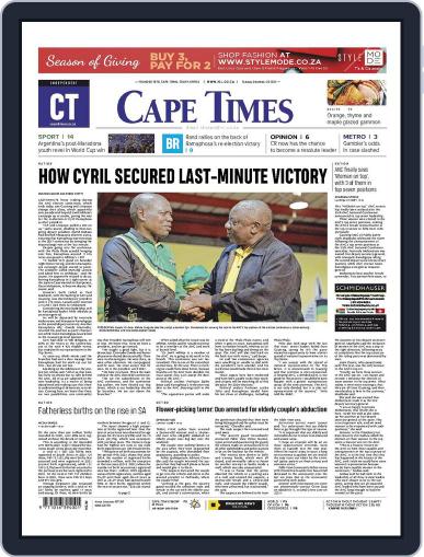 Cape Times December 20th, 2022 Digital Back Issue Cover