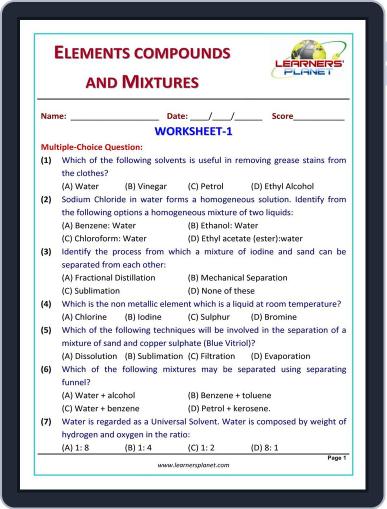 Grade-9-Science-Olympiad - Elements, Compound and Mixtures Digital Back Issue Cover