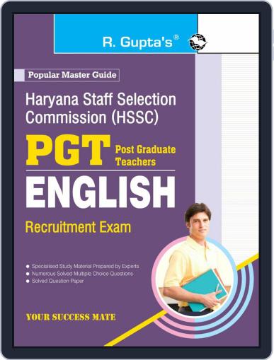 Haryana Staff Selection Commission PGT English Recruitment Exam Guide Digital Back Issue Cover