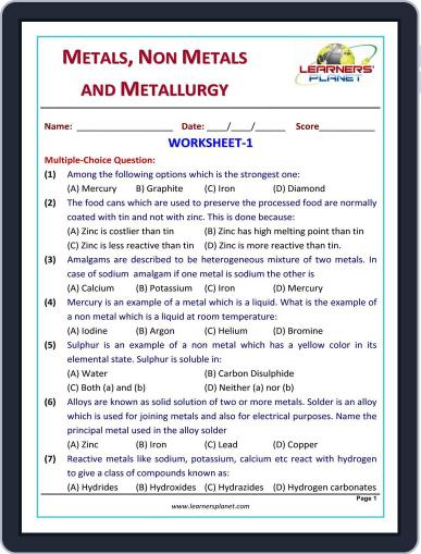 Grade-10-Chemistry-Olympiad: Metals & Non Metals & Metallurgy Digital Back Issue Cover