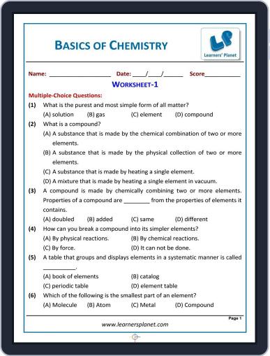 Grade-6-Science-Olympiad Basics of Chemistry Digital Back Issue Cover