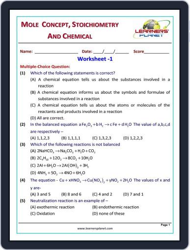 Grade-10-Chemistry-Olympiad: Mole Concepts, Stoichemistry & Chemical Digital Back Issue Cover