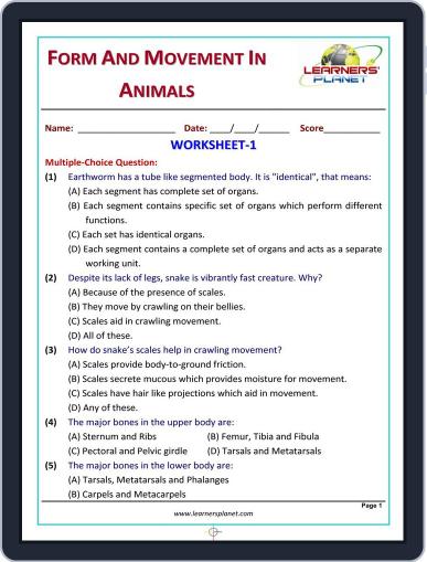 Grade-6-Science-Olympiad: Form & Movements in Animals Digital Back Issue Cover