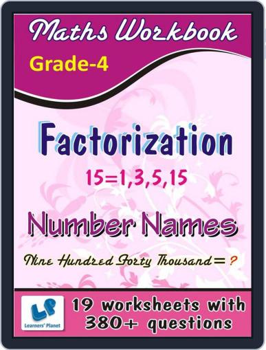 Grade-4-Maths-Factorization & Number Name-Workbook Digital Back Issue Cover