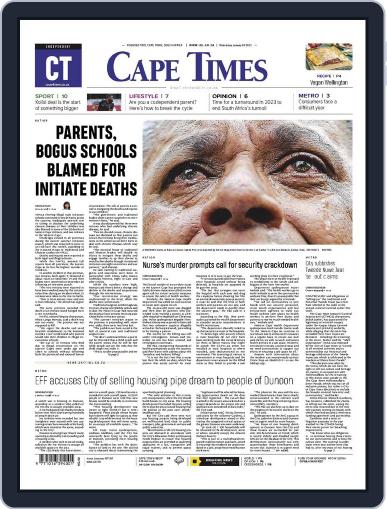 Cape Times January 4th, 2023 Digital Back Issue Cover