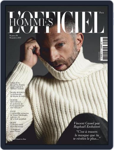 L'officiel Hommes Paris November 1st, 2018 Digital Back Issue Cover
