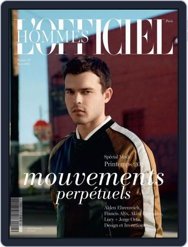 L'officiel Hommes Paris March 10th, 2016 Digital Back Issue Cover