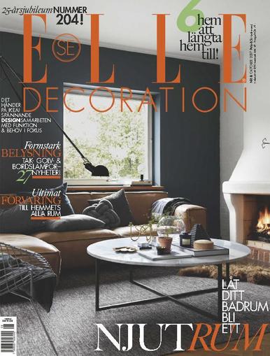 ELLE Decoration Sweden October 1st, 2017 Digital Back Issue Cover